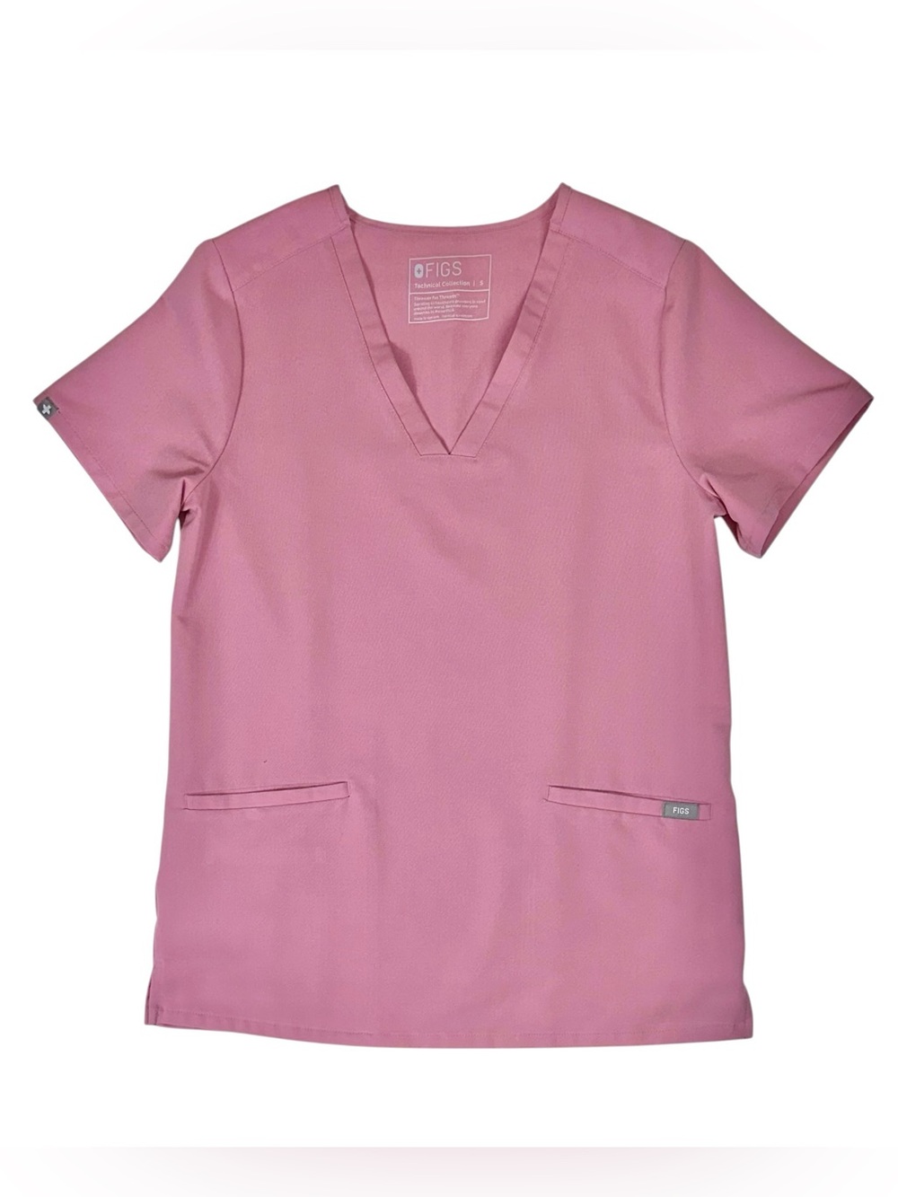 NWOT FIGS Women’s Casma Scrub Top in Chalk Pink Small